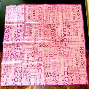 Coach Pink Mini Signature Optic Silk Scarf